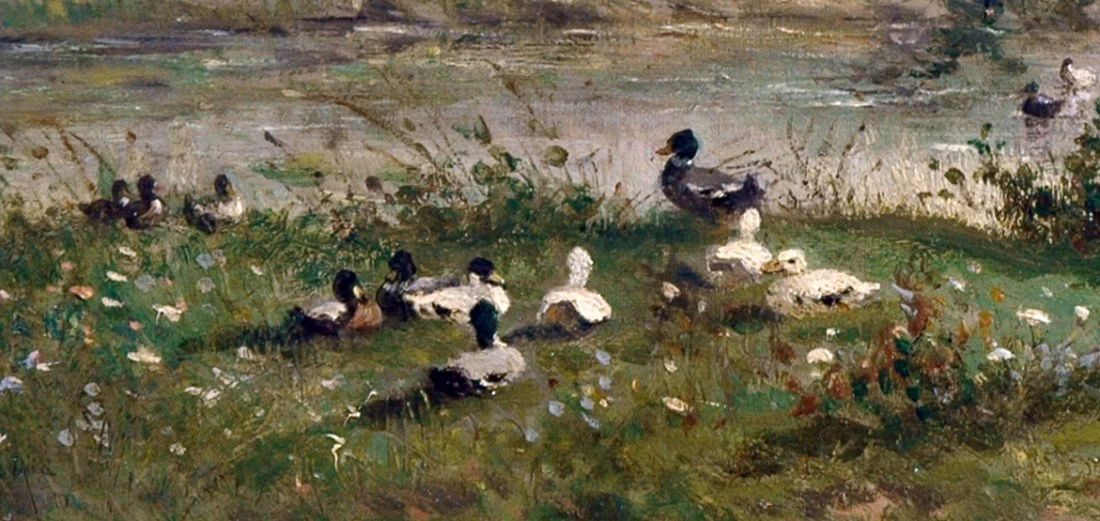 Paesaggio con anitre - dettaglio